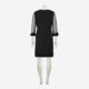 Black Midi Faux Feather Trim Dress - Image 2 - please select to enlarge image