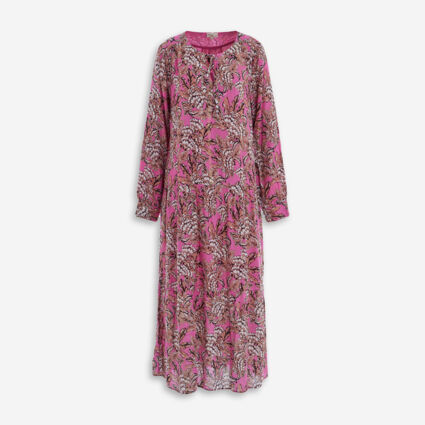 Pink Floral Dress - Image 1 - please select to enlarge image