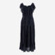 Black Silver Striped Flow Midi Dress - Image 1 - please select to enlarge image