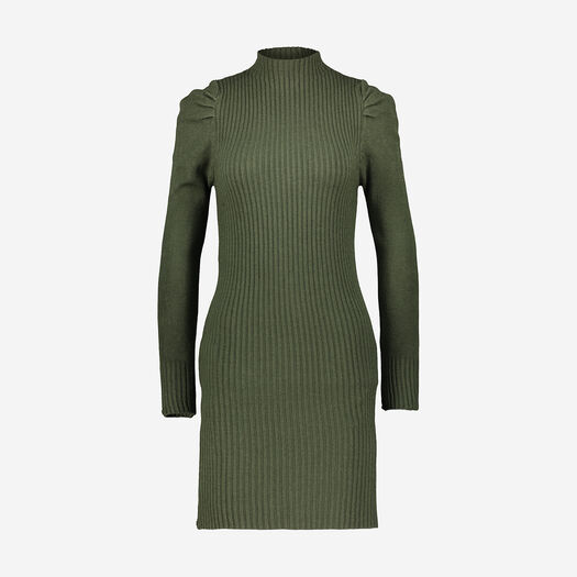 Green Ribbed Jumper Dress - Image 1 - please select to enlarge image