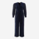 Navy Mesh Sleeve Jumpsuit  - Image 1 - please select to enlarge image