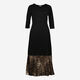 Black Leopard Pattern Pleat Skirt Maxi Dress - Image 1 - please select to enlarge image