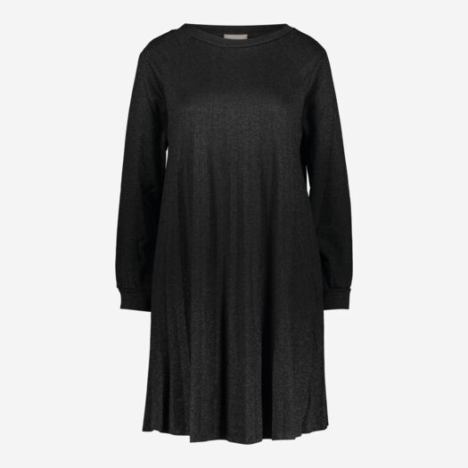 Black Pleated Dress - Image 1 - please select to enlarge image