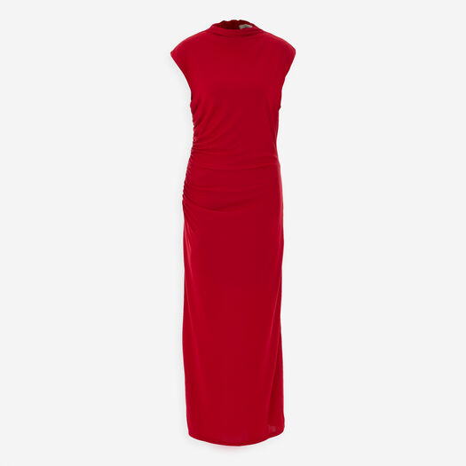 Red Ruched Detail Maxi Dress - Image 1 - please select to enlarge image