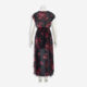 Black & Red Floral Pattern Dress  - Image 2 - please select to enlarge image