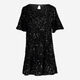 Black Velvet Sequin Midi Dress - Image 1 - please select to enlarge image