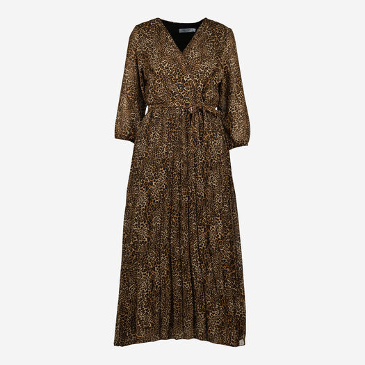 Leopard Pattern Midi Dress - Image 1 - please select to enlarge image