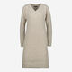 Cream Knitted V Neck Midi Dress  - Image 1 - please select to enlarge image