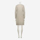 Cream Knitted V Neck Midi Dress  - Image 2 - please select to enlarge image