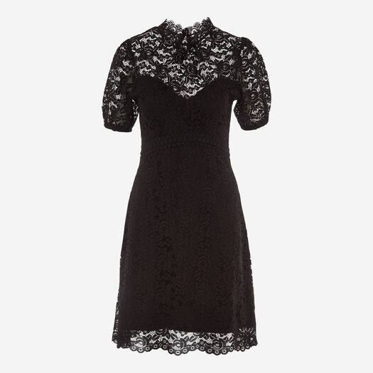 Black Lace Mini Dress - Image 1 - please select to enlarge image