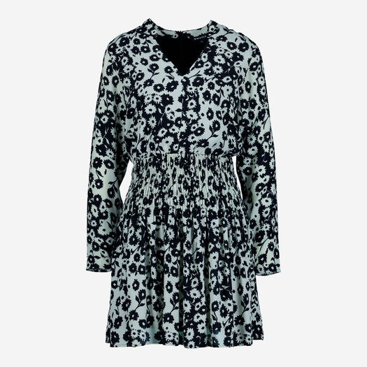 Black & Cream Riley Floral Shirred Dress - Image 1 - please select to enlarge image