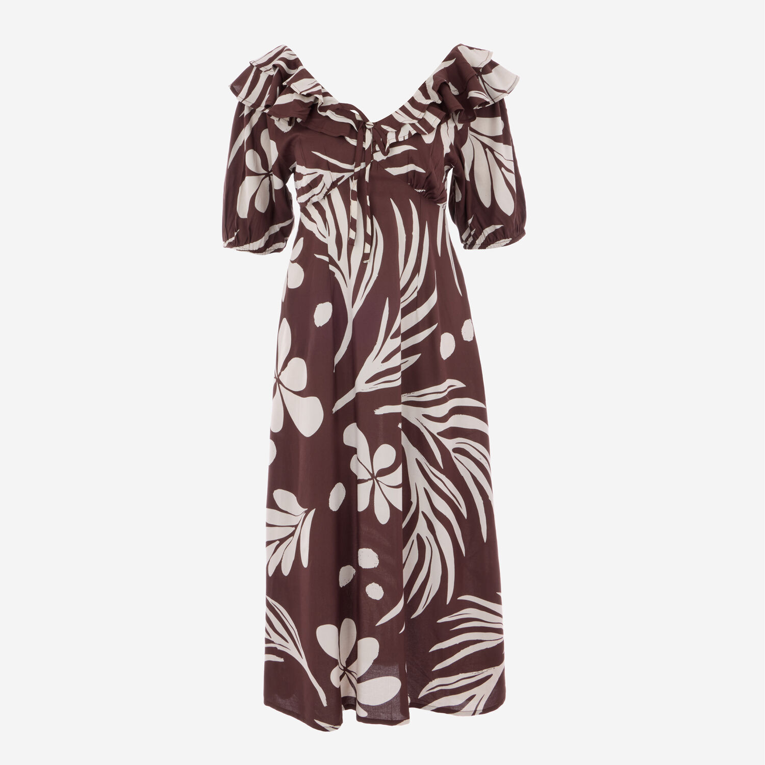 Brown Floral Midi Dress TK Maxx UK