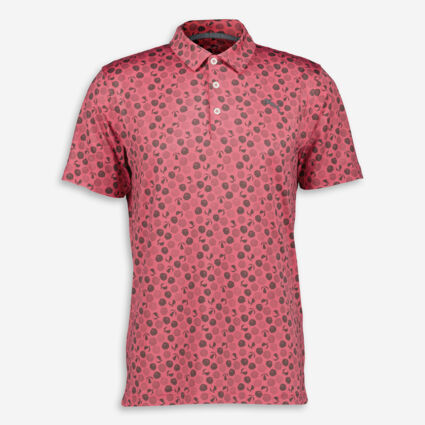 Pink & Grey Beach Pattern Polo Shirt - Image 1 - please select to enlarge image