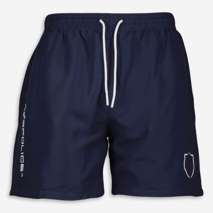 Navy Drawstring Swim Shorts - Image 1 - please select to enlarge image