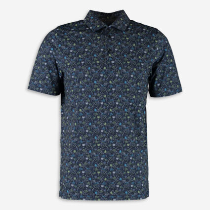 Navy Allover Polo Shirt - Image 1 - please select to enlarge image