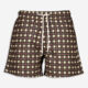 Black Patterned Swimming Shorts  - Image 1 - please select to enlarge image
