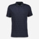 Navy Jacquard Polo Shirt - Image 1 - please select to enlarge image