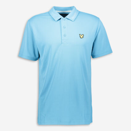 Blue Tech Collar Logo Polo Shirt - Image 1 - please select to enlarge image