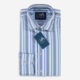 Blue & White Tonal Striped Patterned Shirt - Image 1 - please select to enlarge image