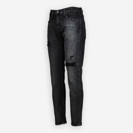 Washed Black Distressed Slim Tapered Jeans - Image 1 - please select to enlarge image