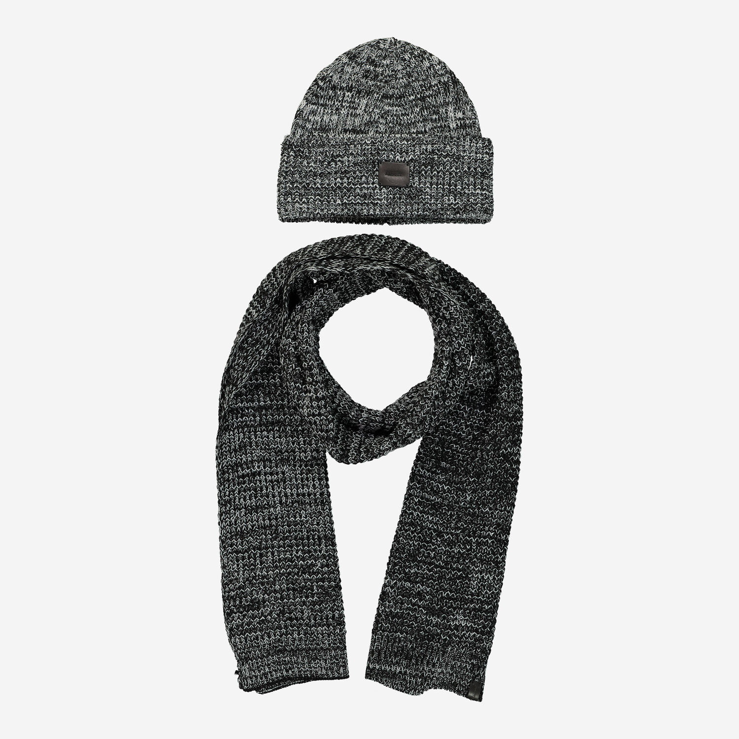 Black Speckled Scarf Hat Set 180x27cm TK Maxx UK - Main Image