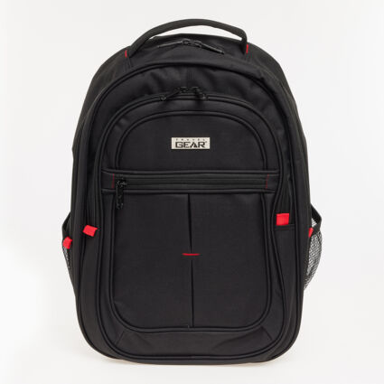 Black & Red Trim Backpack - Image 1 - please select to enlarge image