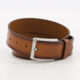 Brown Leather Classic Belt  - Image 1 - please select to enlarge image