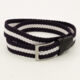 Navy & White Herne Braided Belt - Image 1 - please select to enlarge image