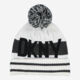 White & Black Stripe Westport Bobble Hat - Image 1 - please select to enlarge image