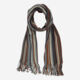 Brown Stripe Pattern Knit Scarf - Image 1 - please select to enlarge image