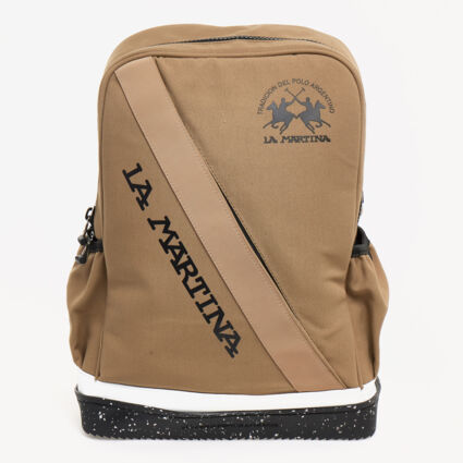 Khaki Canvas Backpack - Image 1 - please select to enlarge image
