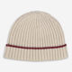 Beige Wool Blend Ribbed Beanie Hat - Image 1 - please select to enlarge image