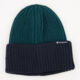 Teal & Navy Knitted Beanie  - Image 1 - please select to enlarge image