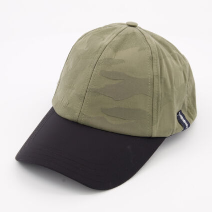 Black & Green Curved Peak Cap - Image 1 - please select to enlarge image