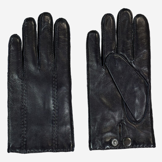 Deep Navy Leather Gloves  - Image 1 - please select to enlarge image