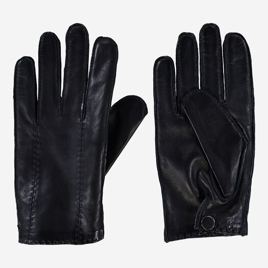 Midnight Navy Leather Gloves  - Image 1 - please select to enlarge image