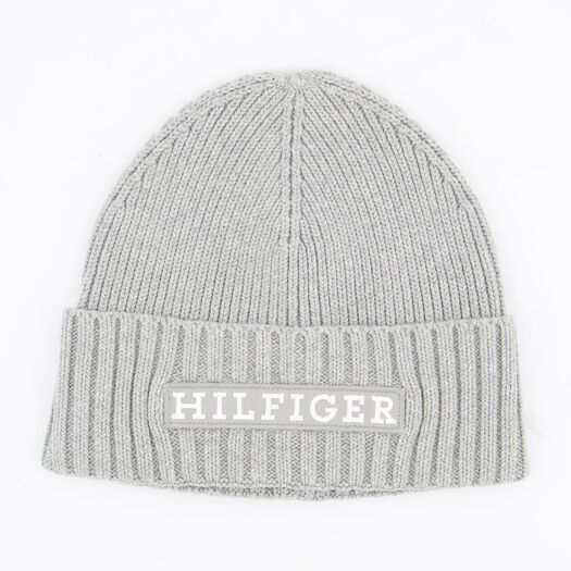 Grey Branded Beanie  - Image 1 - please select to enlarge image