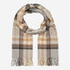 Beige Classic Plaid Brushed Cashmere Scarf - Image 1 - please select to enlarge image