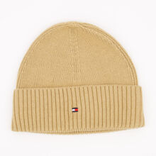 Beige Embroidered Logo Knitted Beanie