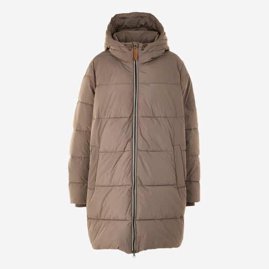 Beigefarbene Daunenjacke mit Kapuze - Bild 1 - bitte auswählen, um das Bild zu vergrößern