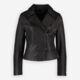 Black Leather Minimal Biker Jacket - Image 1 - please select to enlarge image