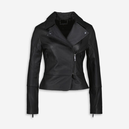 Black Leather Jacket - Image 1 - please select to enlarge image