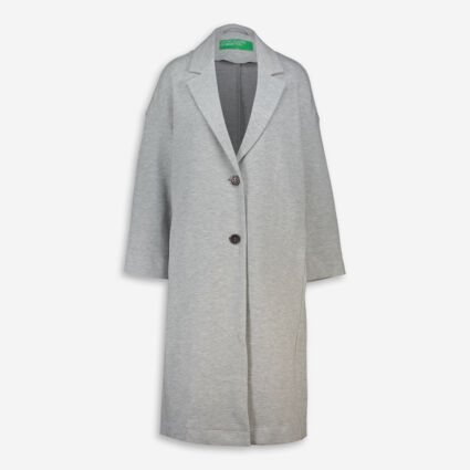 Grey Jersey Trench Coat - Image 1 - please select to enlarge image