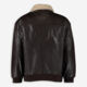 Brown Leather Sherpa Collar Jacket - Image 2 - please select to enlarge image