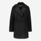 Black Button Fasten Teddy Coat  - Image 1 - please select to enlarge image