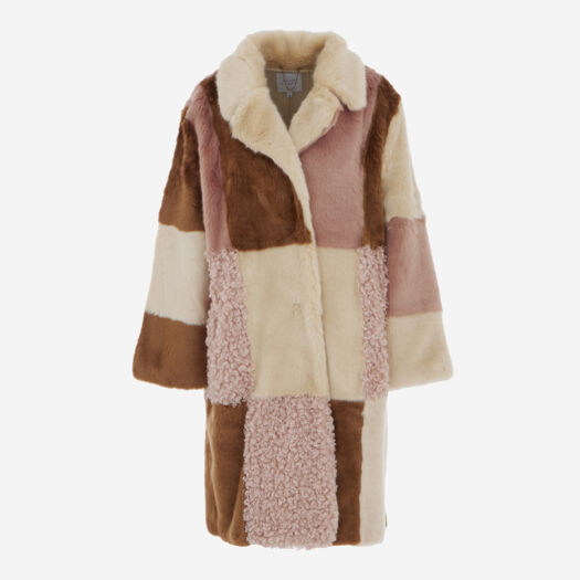 Patchwork Faux Fur Trenchcoat  - Image 1 - please select to enlarge image