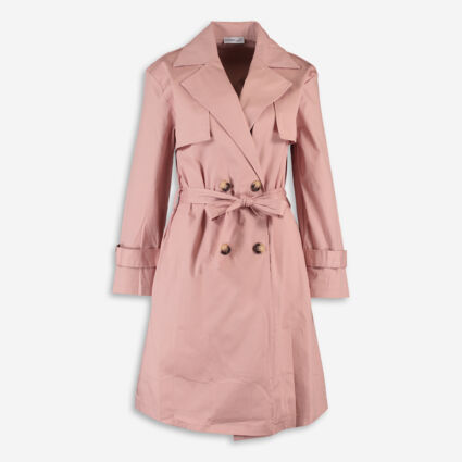 Pink Media Trench Coat - Image 1 - please select to enlarge image
