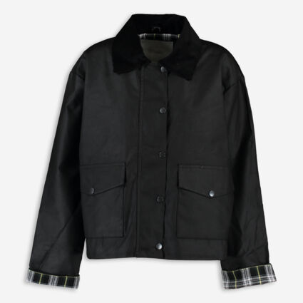 Black Harriet Waxed Jacket - Image 1 - please select to enlarge image