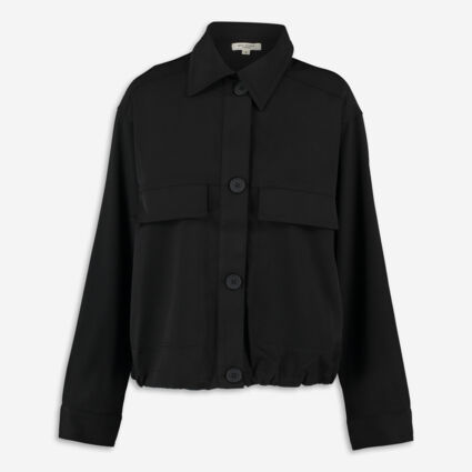 Black Twill Bomber Jacket - Image 1 - please select to enlarge image