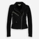 Black Suede Leather Jacket - Image 1 - please select to enlarge image